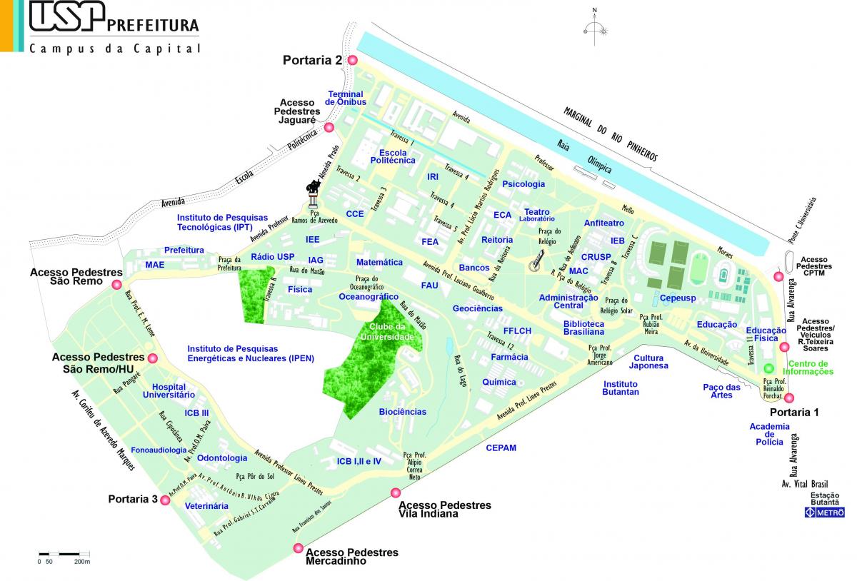 Térkép egyetem São Paulo - USP
