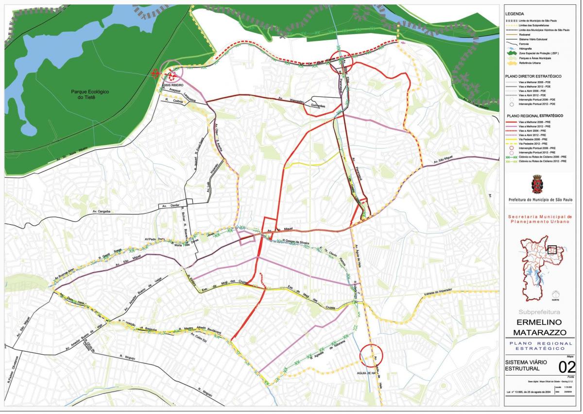 Térkép Ermelino Matarazzo São Paulo - Utak