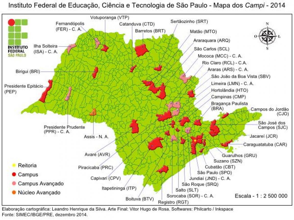 Térkép intézet Szövetségi São Paulo - IFSP