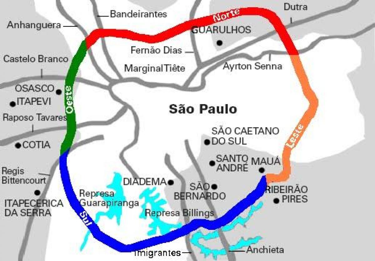 Térkép Mário Covas autópálya - SP 21