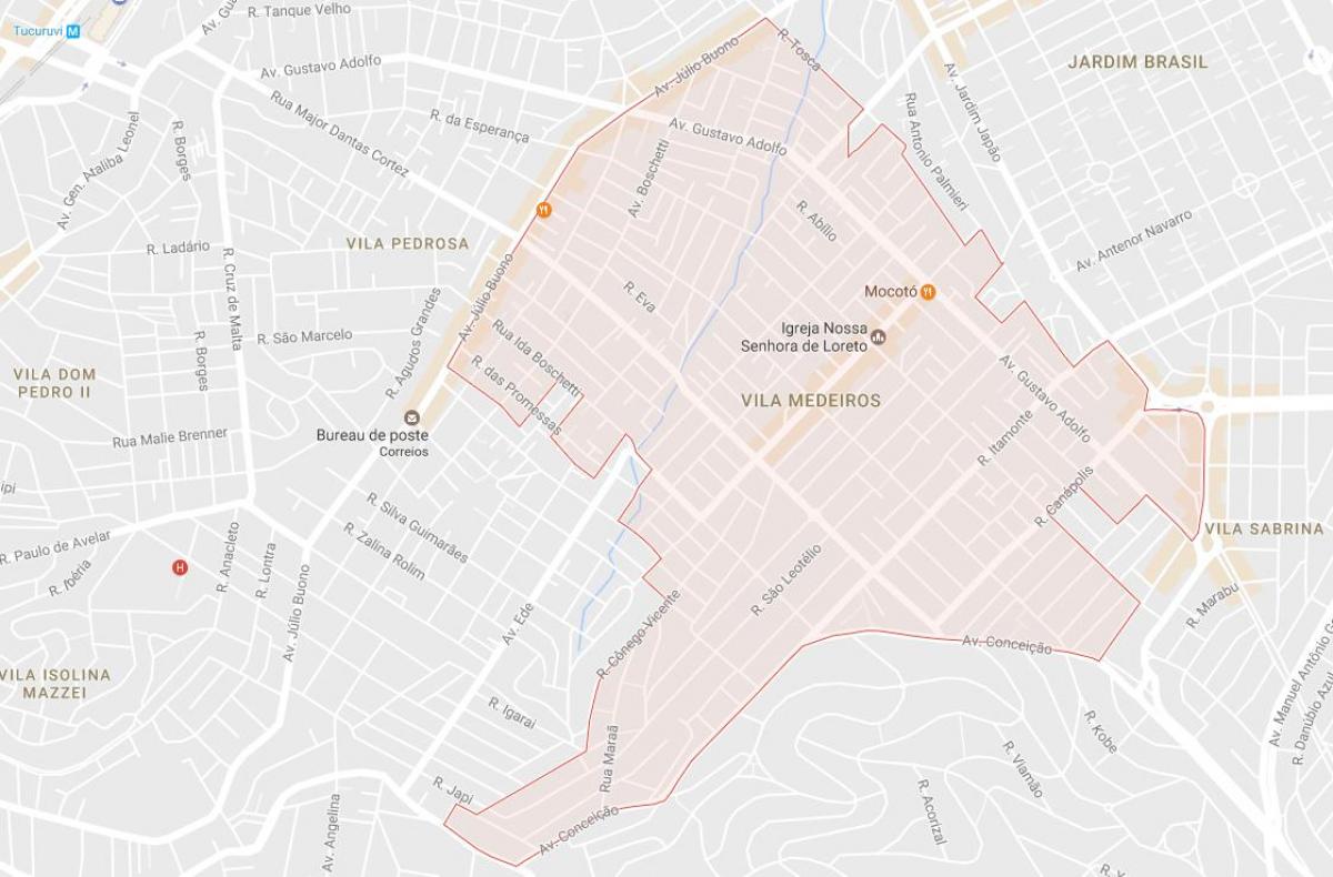 Térkép Vila Medeiros São Paulo