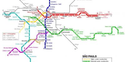 Térkép São Paulo egysínű