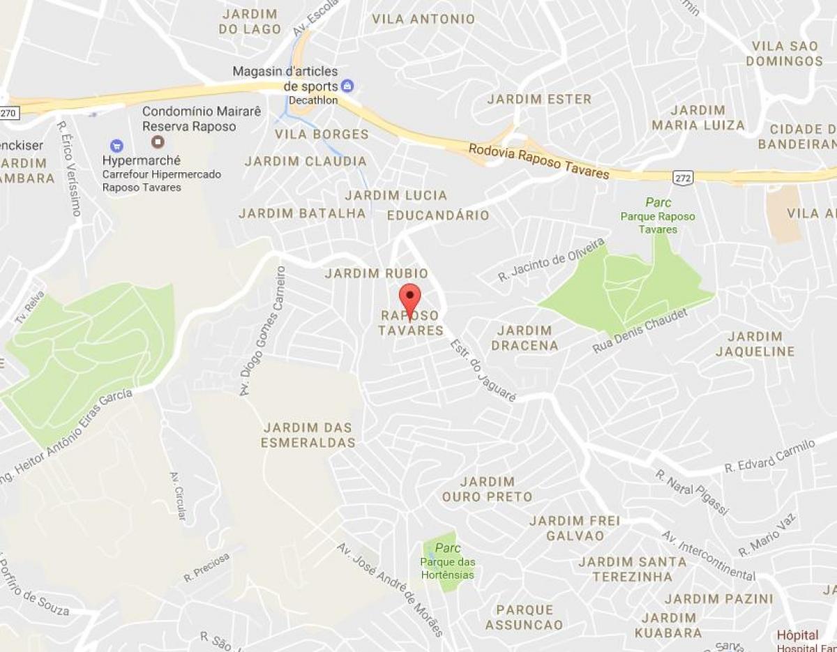 Térkép a Róka Tavares São Paulo