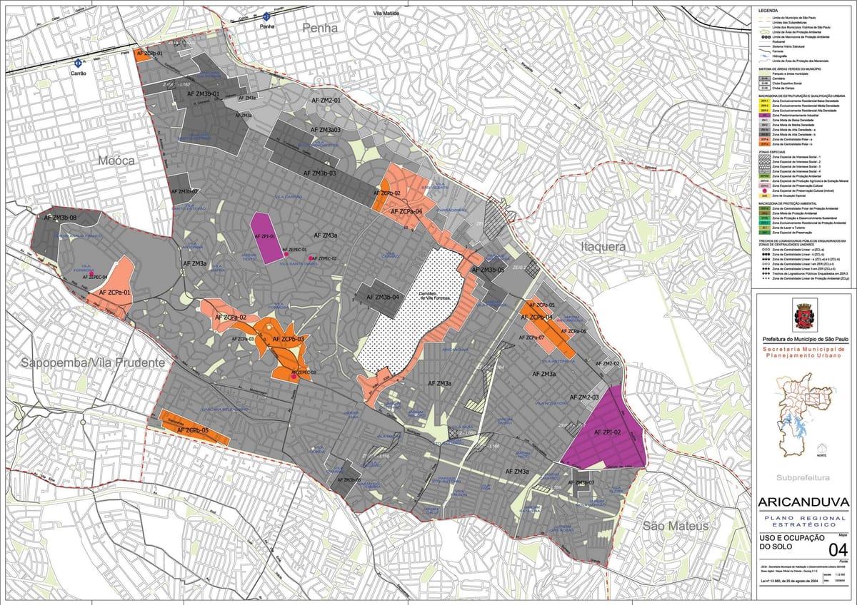 Térkép Aricanduva-Vila Formosa São Paulo - Foglalkozás a talaj