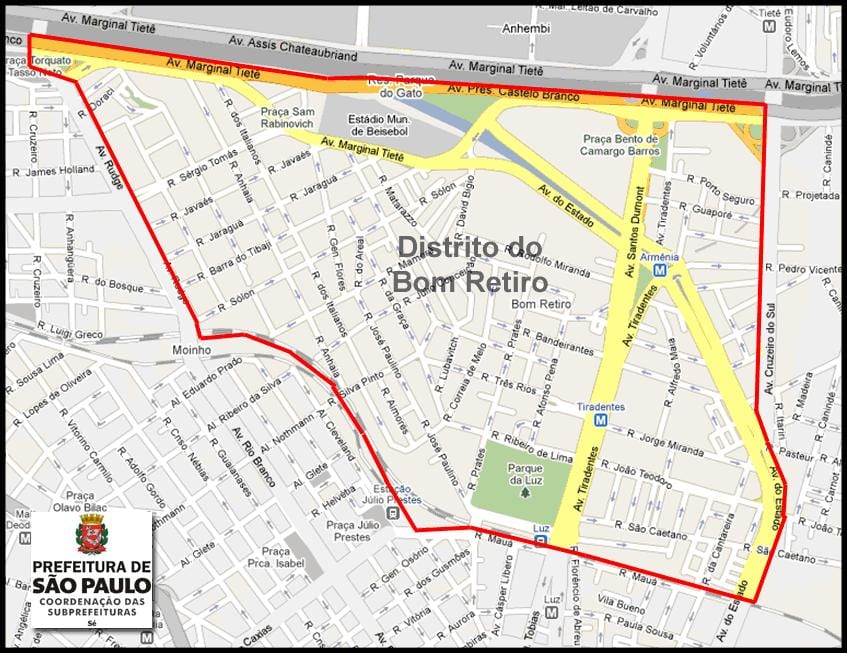 Térkép Bom Retiro São Paulo