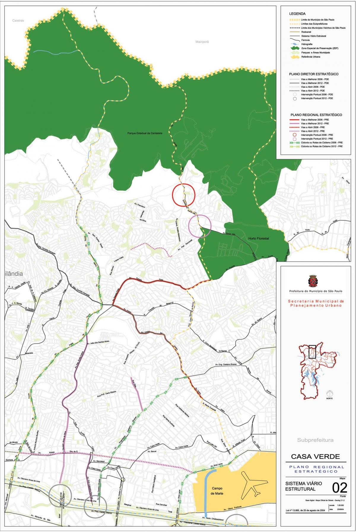 Térkép Casa Verde São Paulo - Utak