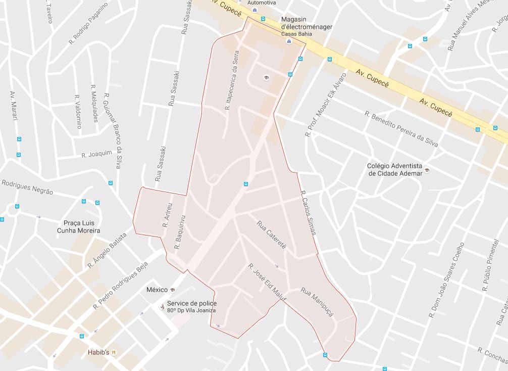 Térkép Cidade Ademar São Paulo