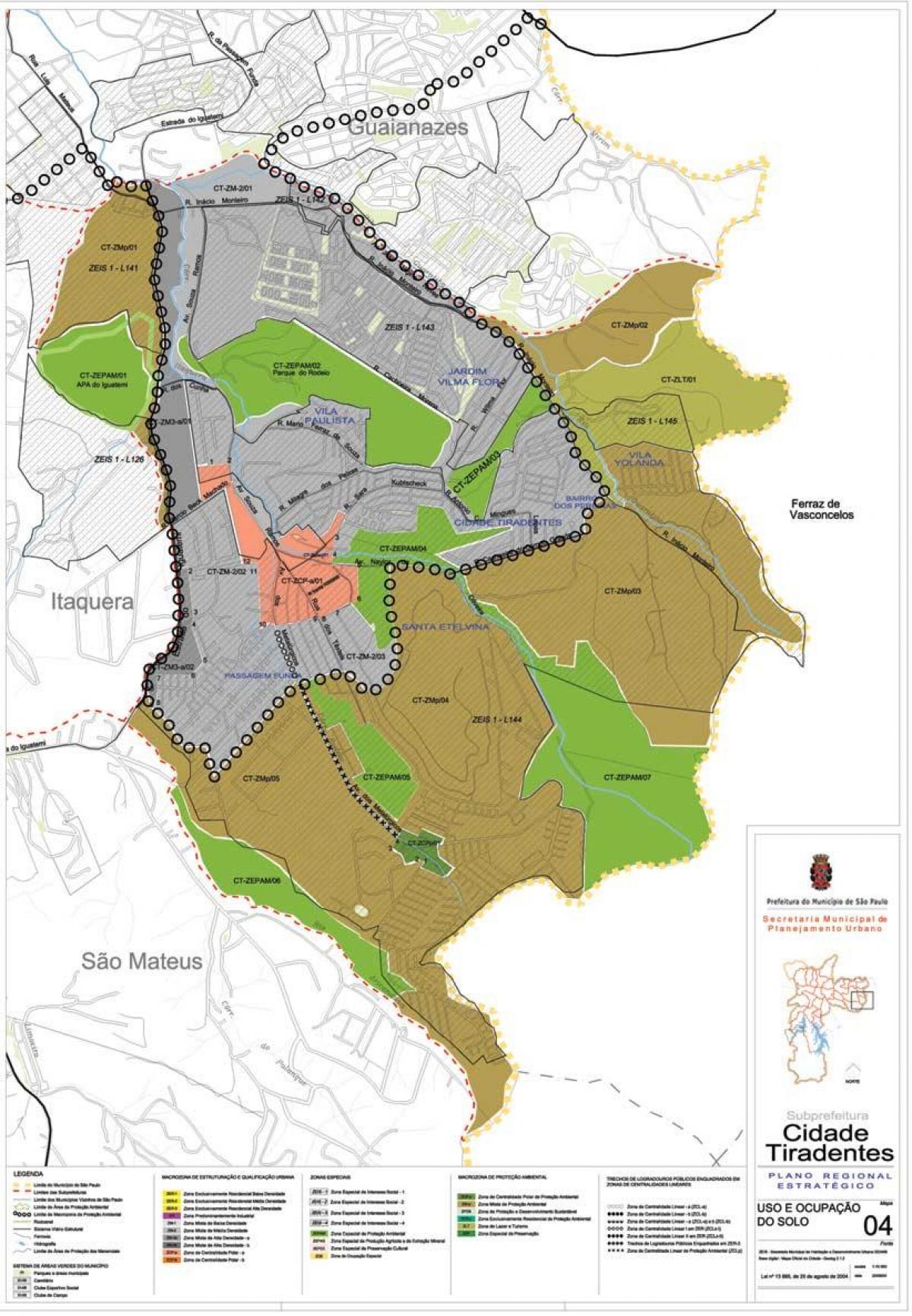 Térkép Cidade Tiradentes São Paulo - Foglalkozás a talaj