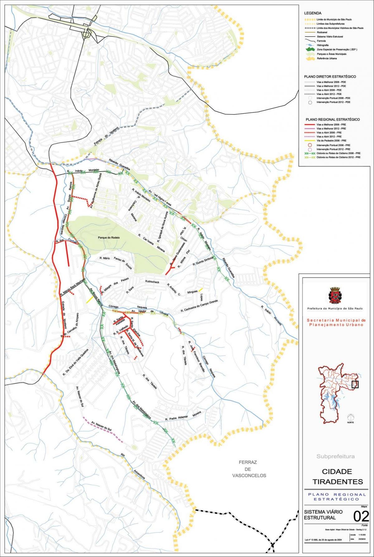 Térkép Cidade Tiradentes São Paulo - Utak