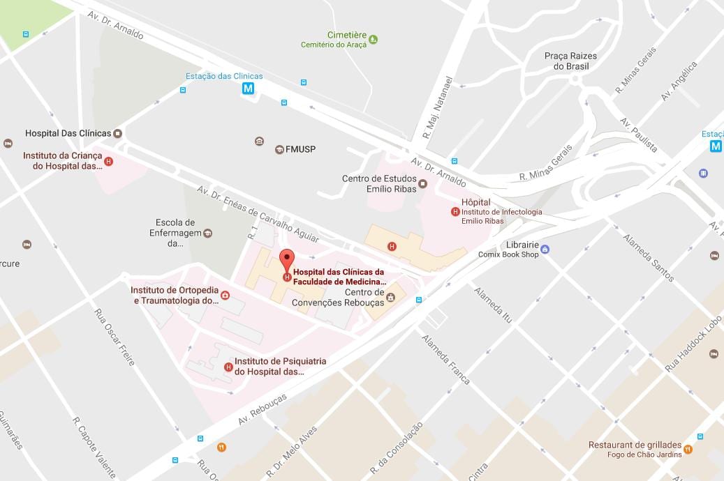 Térkép Clínicas kórház