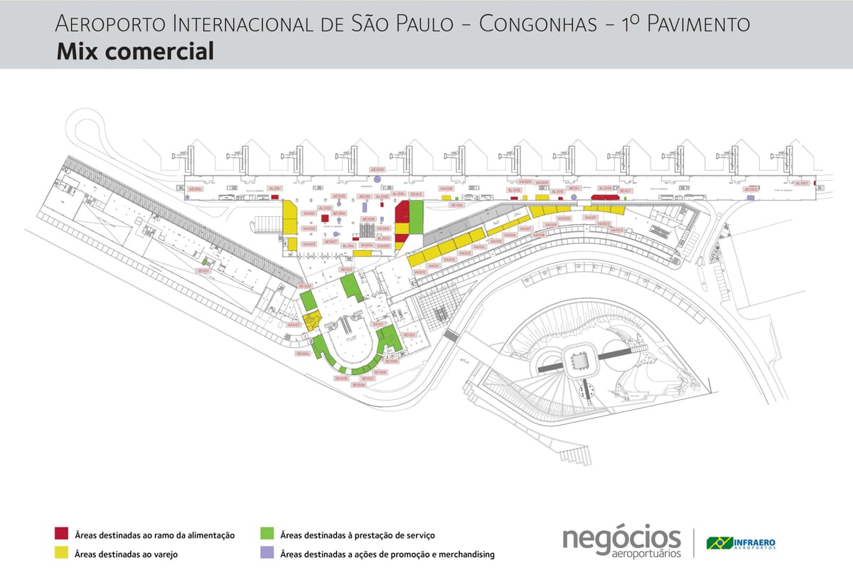 Térkép Congonhas repülőtér - Emelet 1