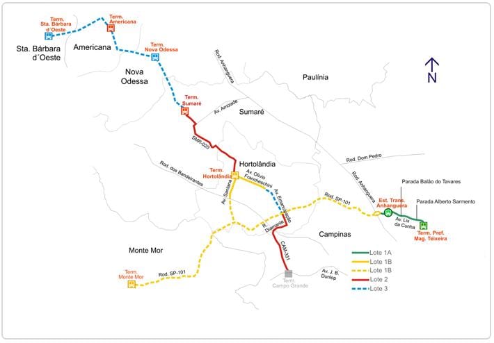 Térkép corredor metropolitano Biléo Soares