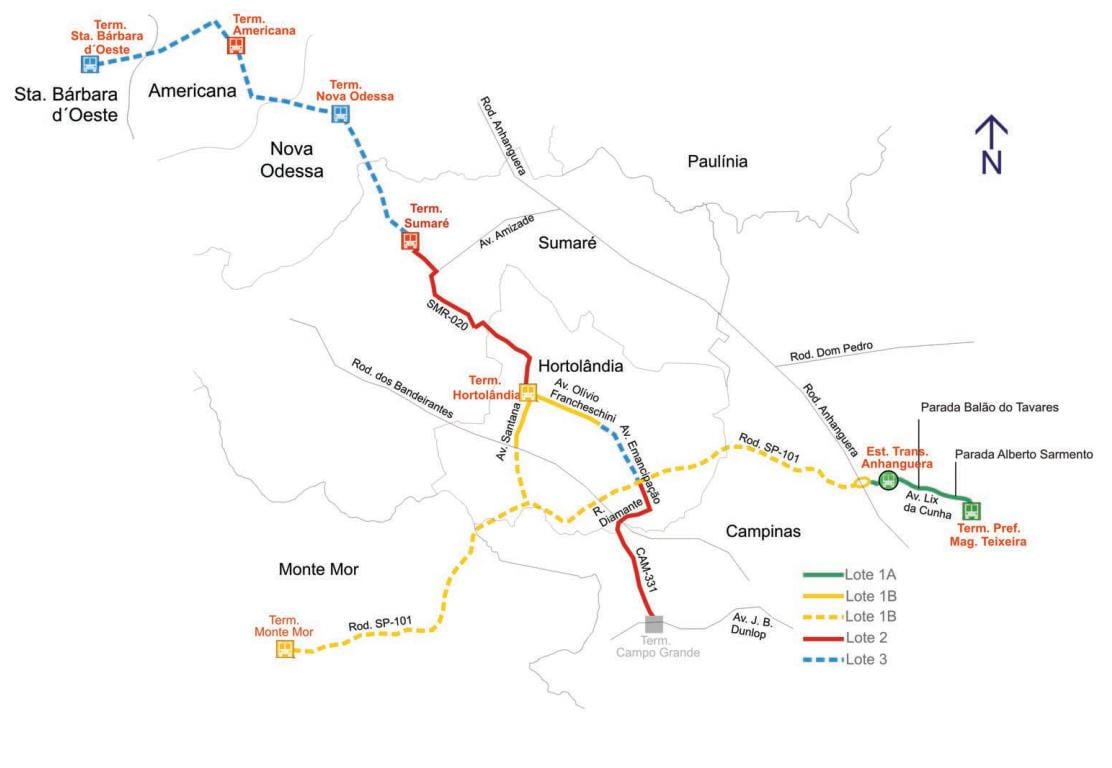 Térkép corredor metropolitano Noroeste