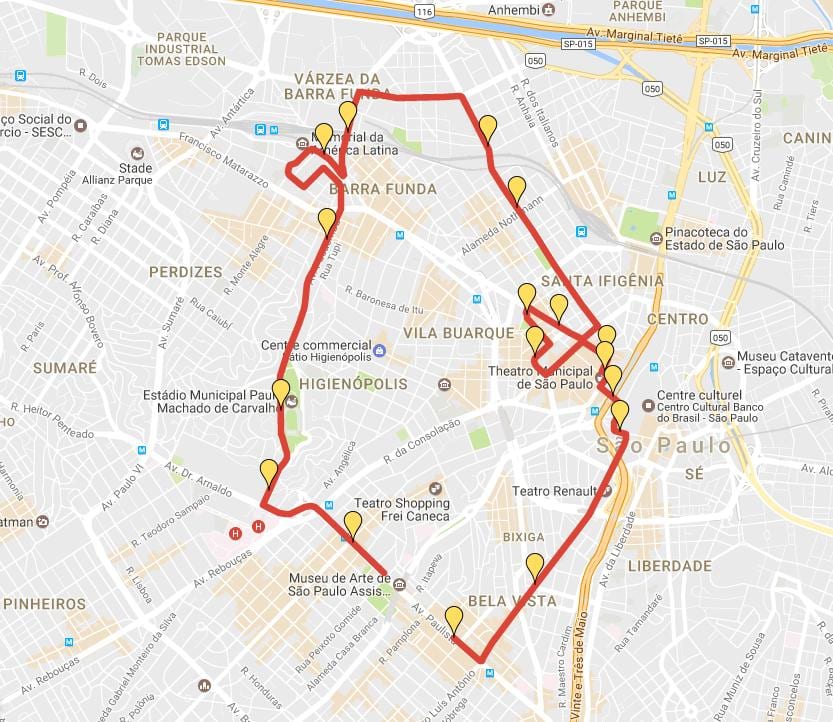 Térkép Corrida Nemzetközi São Silvestre
