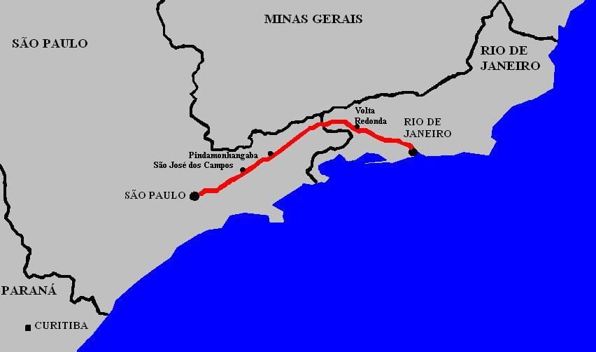 Térkép Elnök Dutra autópálya - BR 116
