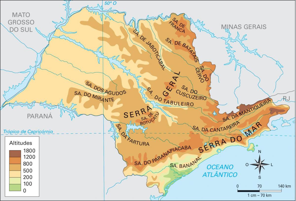 Térkép földrajzi São Paulo