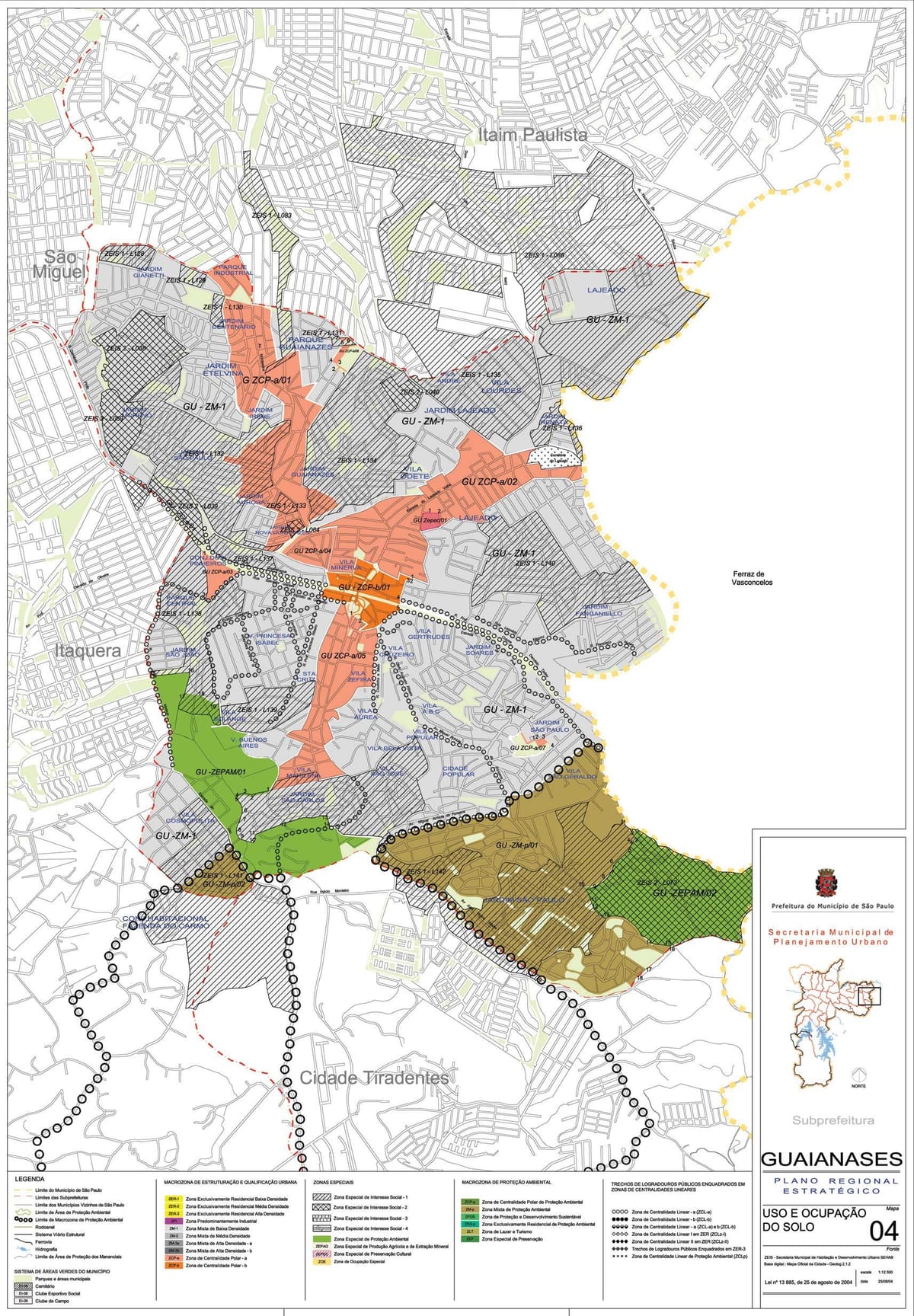 Térkép Guaianases São Paulo - Foglalkozás a talaj
