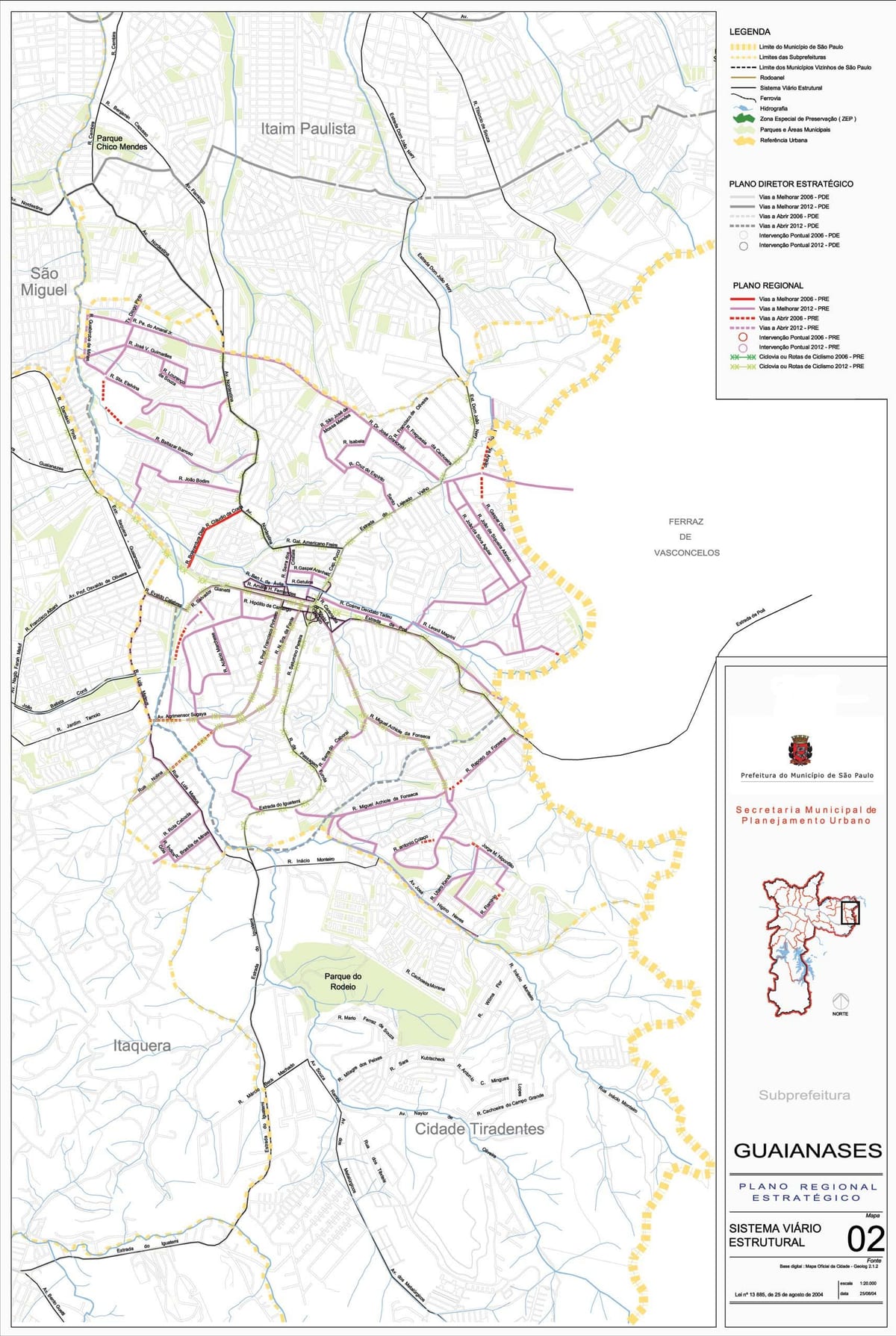 Térkép Guaianases São Paulo - Utak