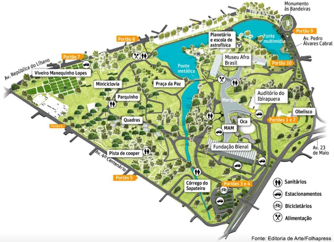 Térkép Ibirapuera Park São Paulo