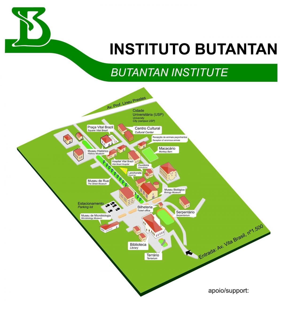 Térkép intézet Butantan