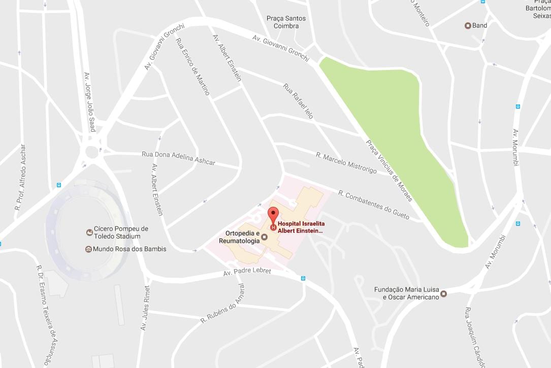 Térkép Israelita Albert Einstein kórházban