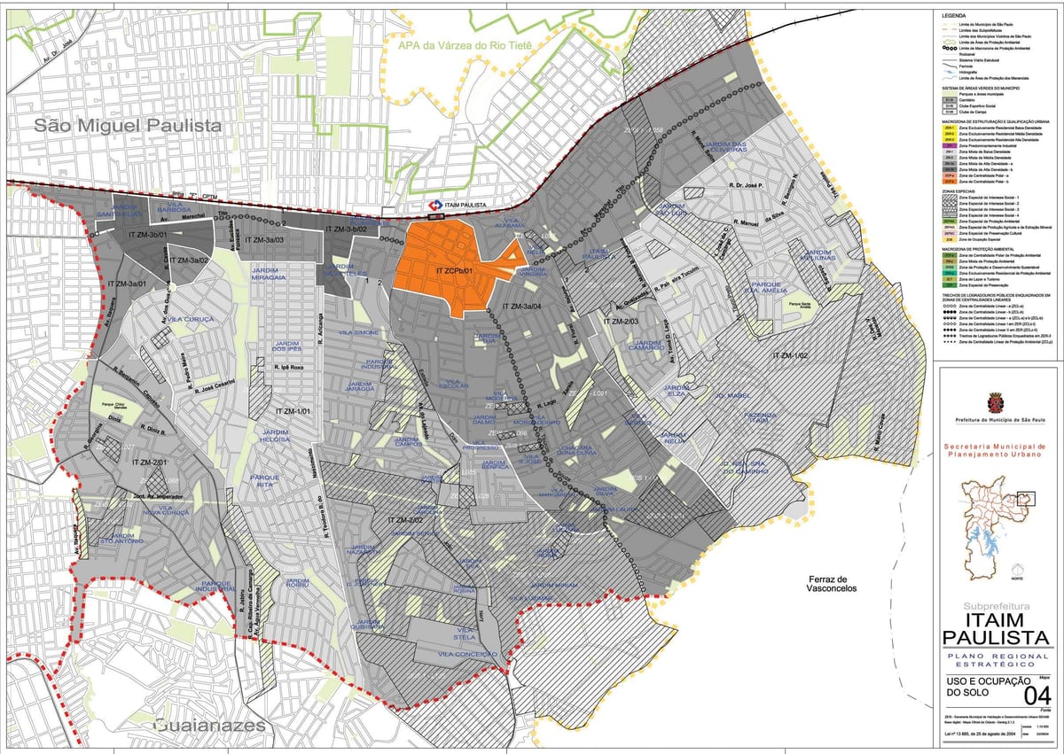 Térkép Itaim Paulista - Vila Curuçá São Paulo - Foglalkozás a talaj