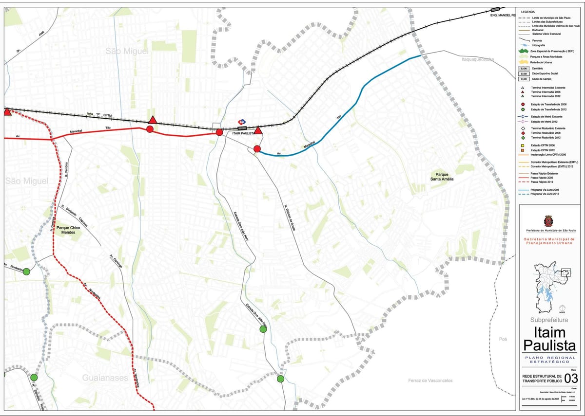 Térkép Itaim Paulista - Vila Curuçá São Paulo - tömegközlekedésben
