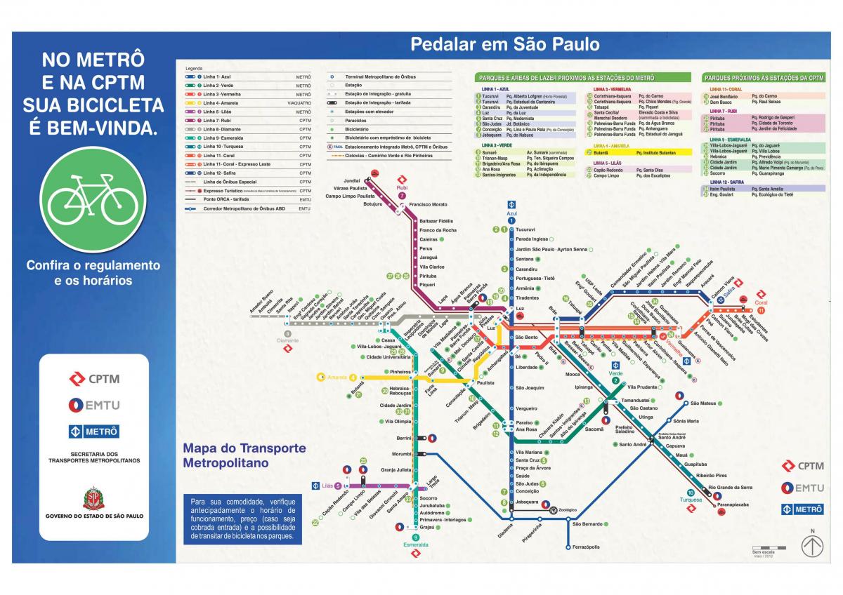 Térkép kerékpározás útmutató São Paulo