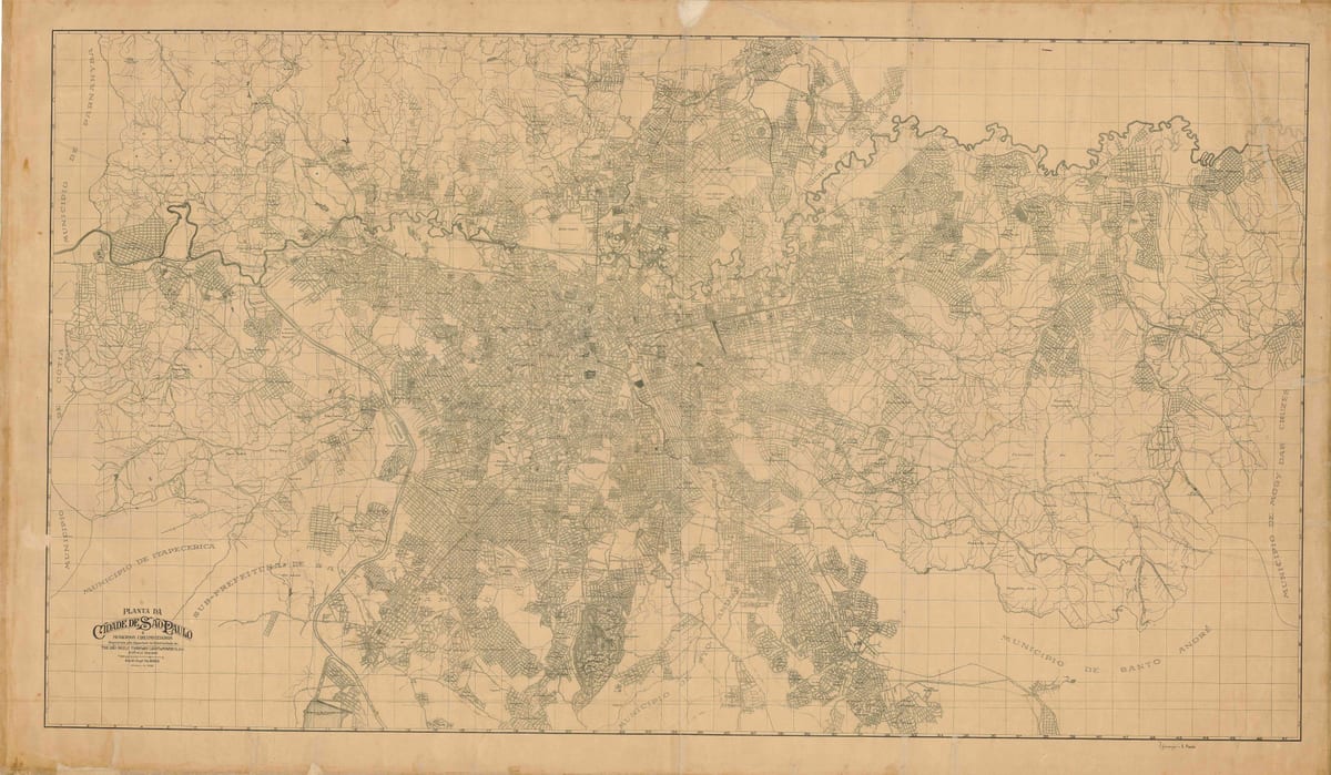 Térkép korábbi São Paulo - 1943