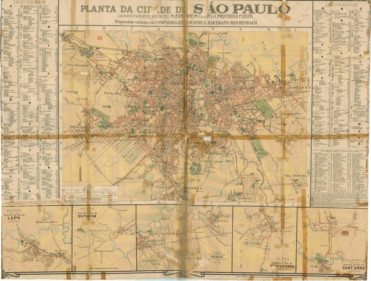 Térkép korábbi São Paulo - 1913