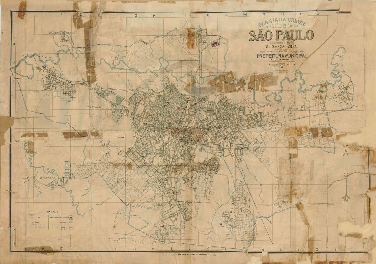 Térkép korábbi São Paulo - 1916