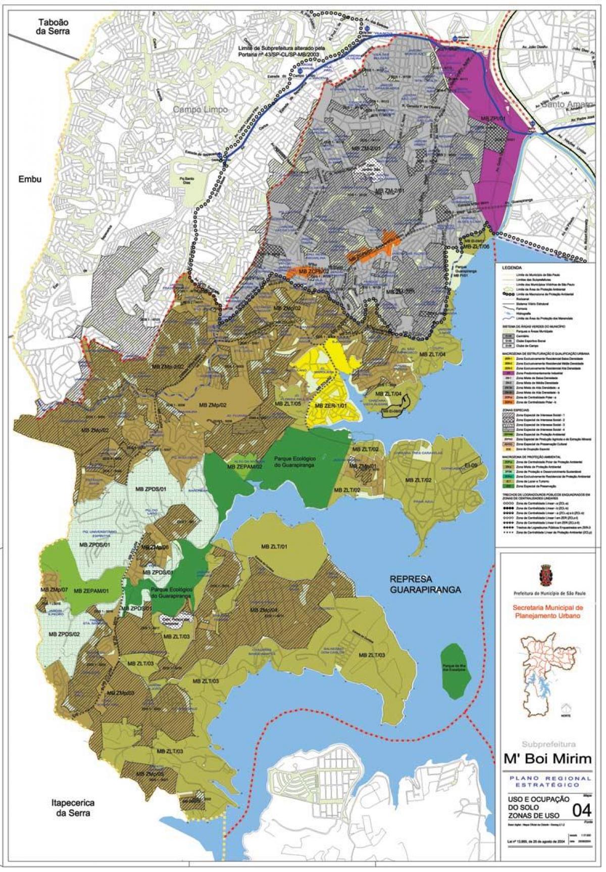 Térkép M'Boi Mirim São Paulo - Foglalkozás a talaj