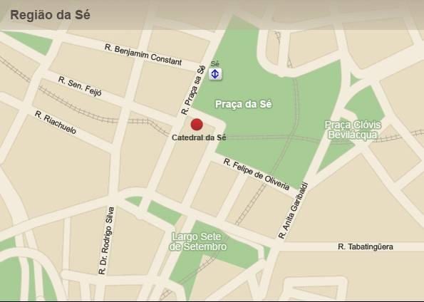 Térkép metropolitan katedrális, a São Paulo