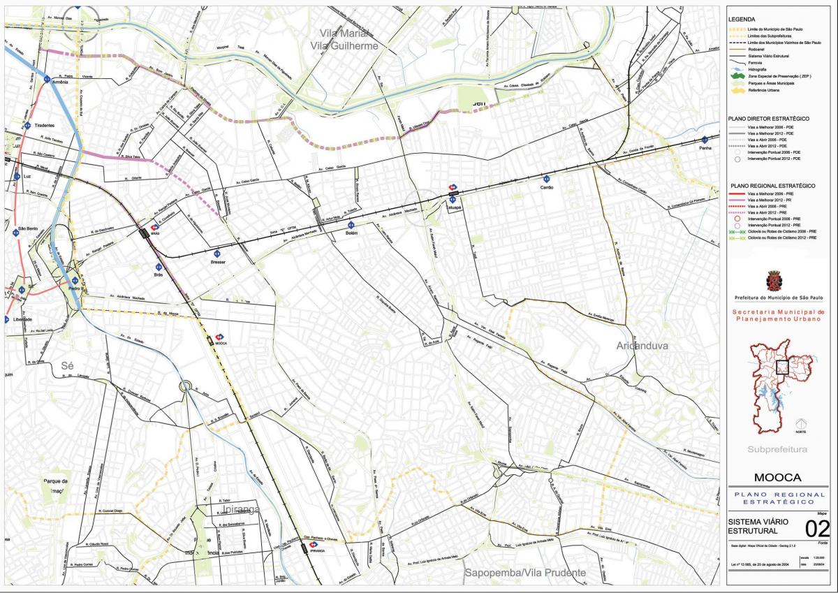 Térkép Mooca São Paulo - Utak
