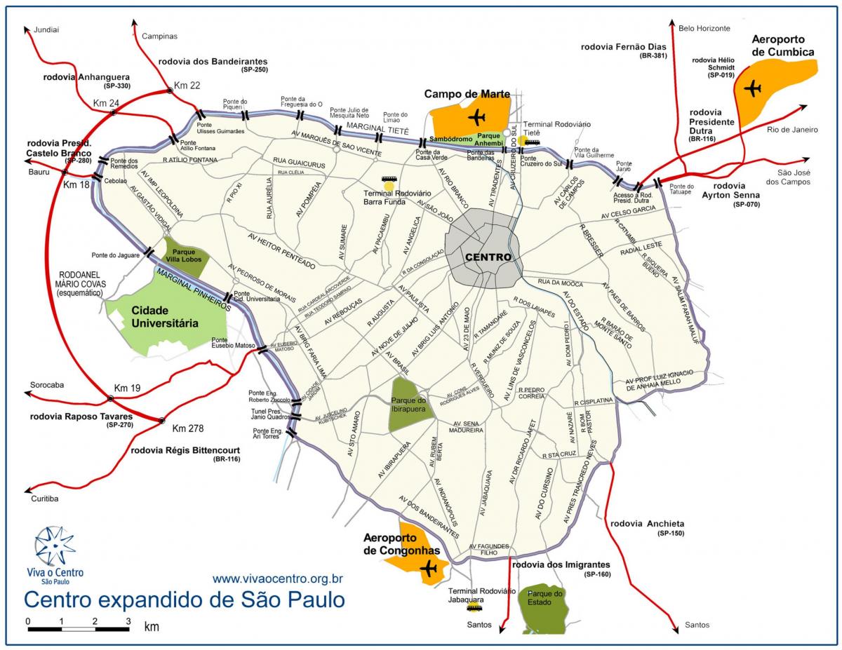 Térkép nagy center São Paulo