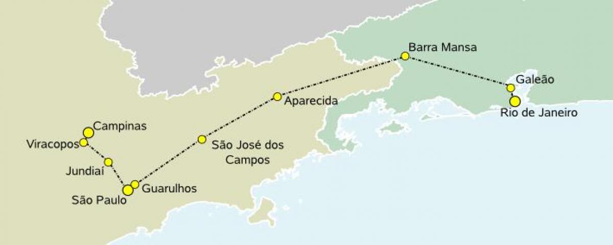 Térkép nagysebességű vonat São Paulo