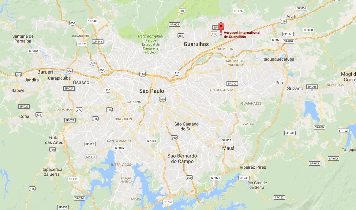 Térkép nemzetközi repülőtér Guarulhos