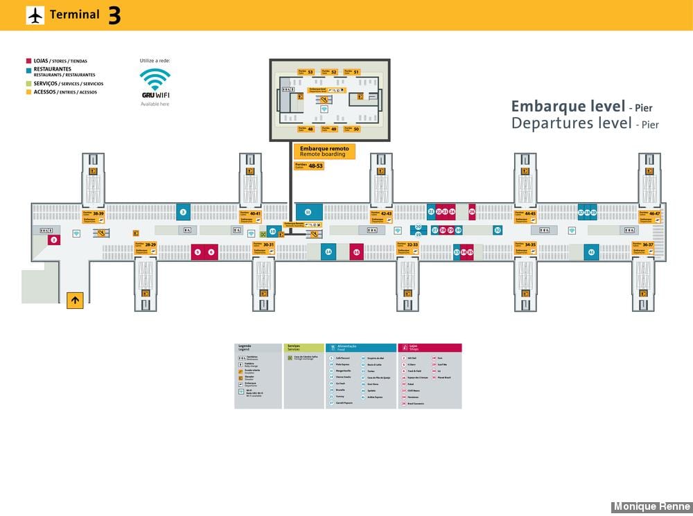 Térkép nemzetközi repülőtér São Paulo-Guarulhos - Terminál 3