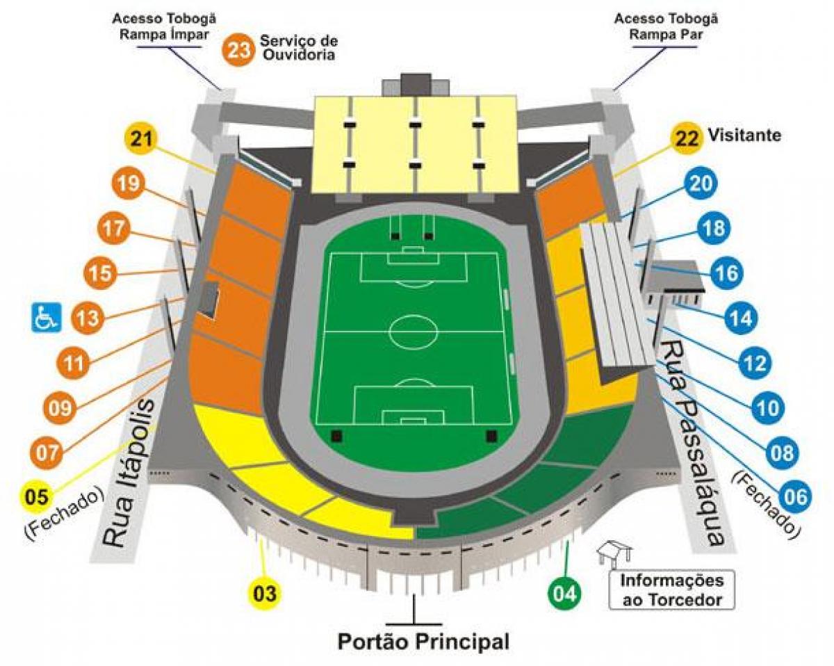 Térkép Pacaembu São Paulo-stadion
