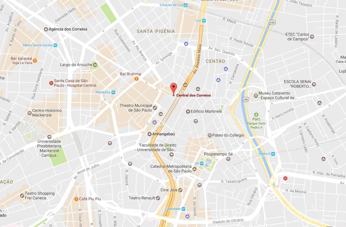 Térkép Palácio dos Correios São Paulo