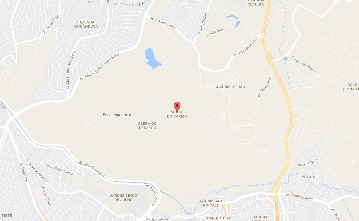 Térkép Parque do Carmo São Paulo