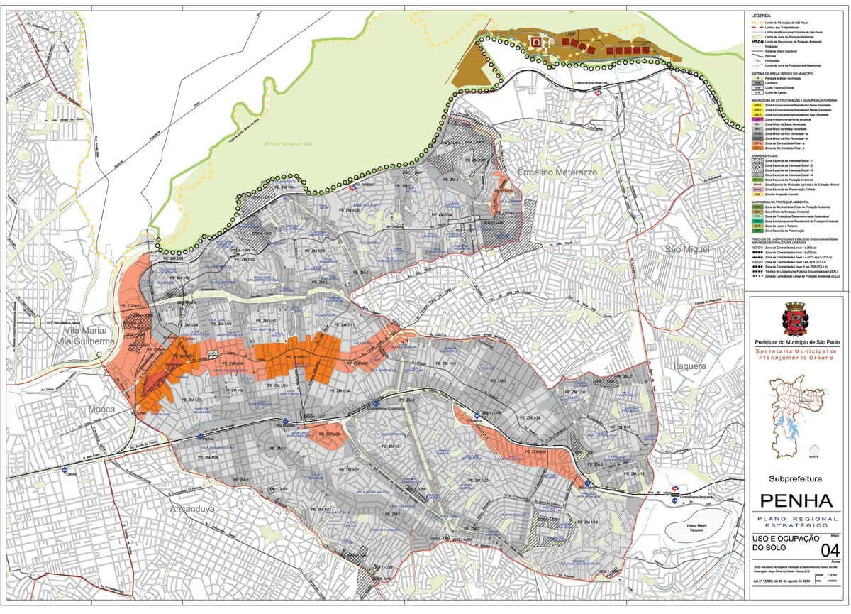 Térkép Penha São Paulo - Foglalkozás a talaj