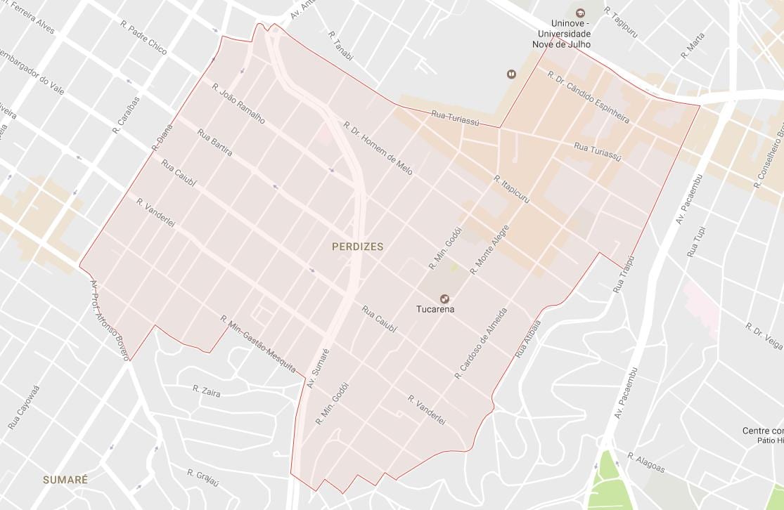Térkép Perdizes São Paulo