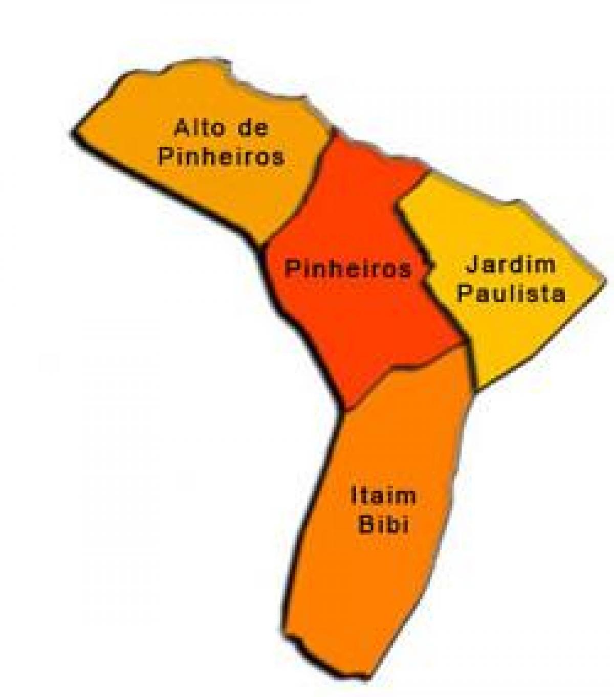 Térkép Pinheiros al-prefektúrában