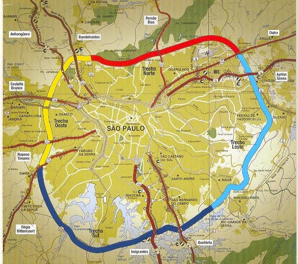 Térkép São Paulo beltway
