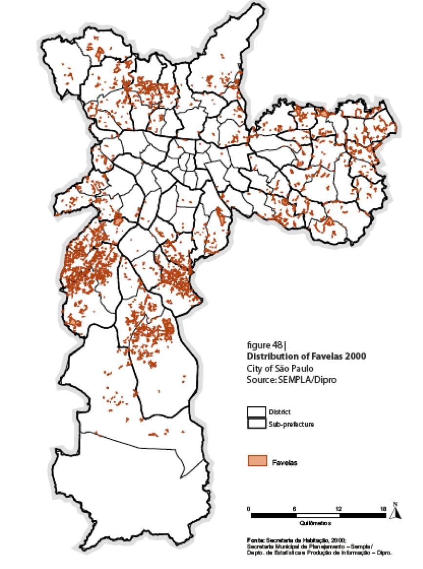 Térkép São Paulo favelas