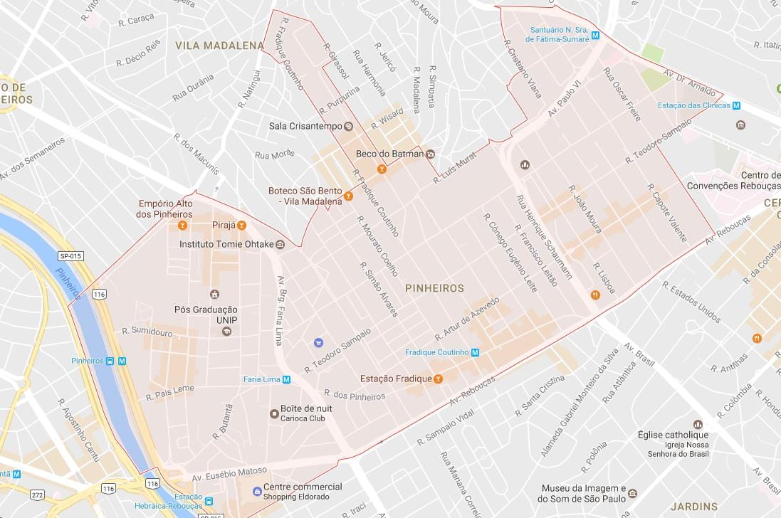 Térkép São Paulo Pinheiros