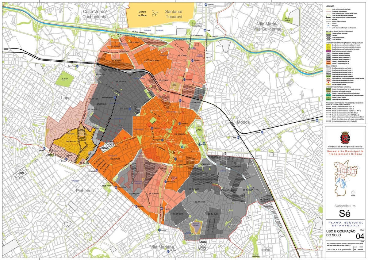Térkép Sé São Paulo - Foglalkozás a talaj