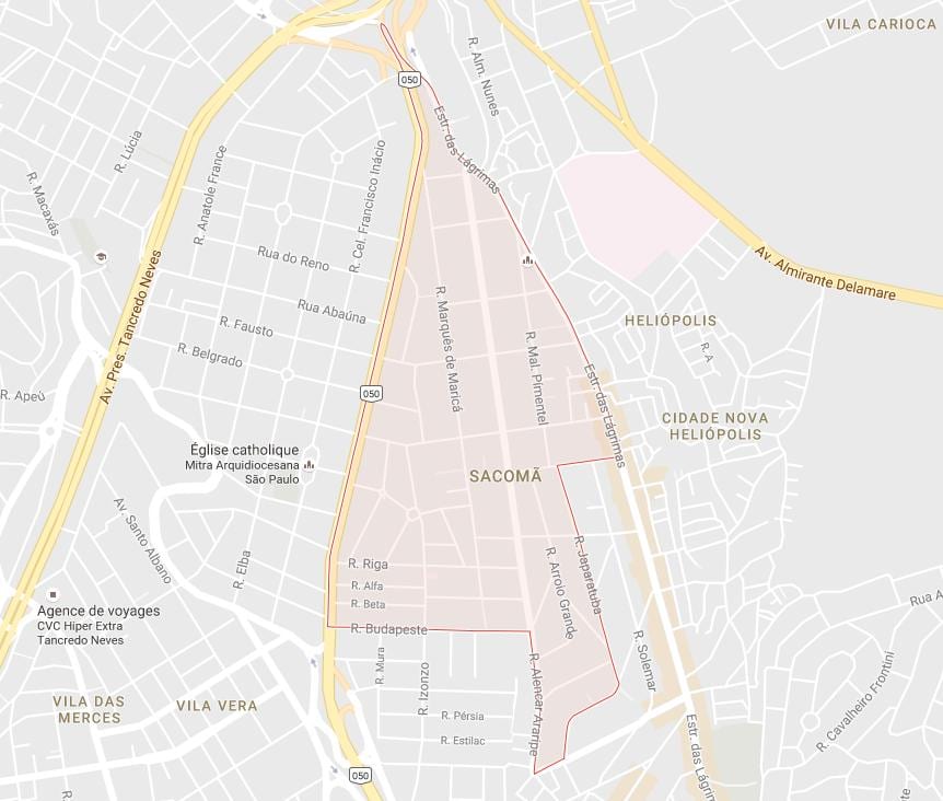 Térkép Sacomã São Paulo