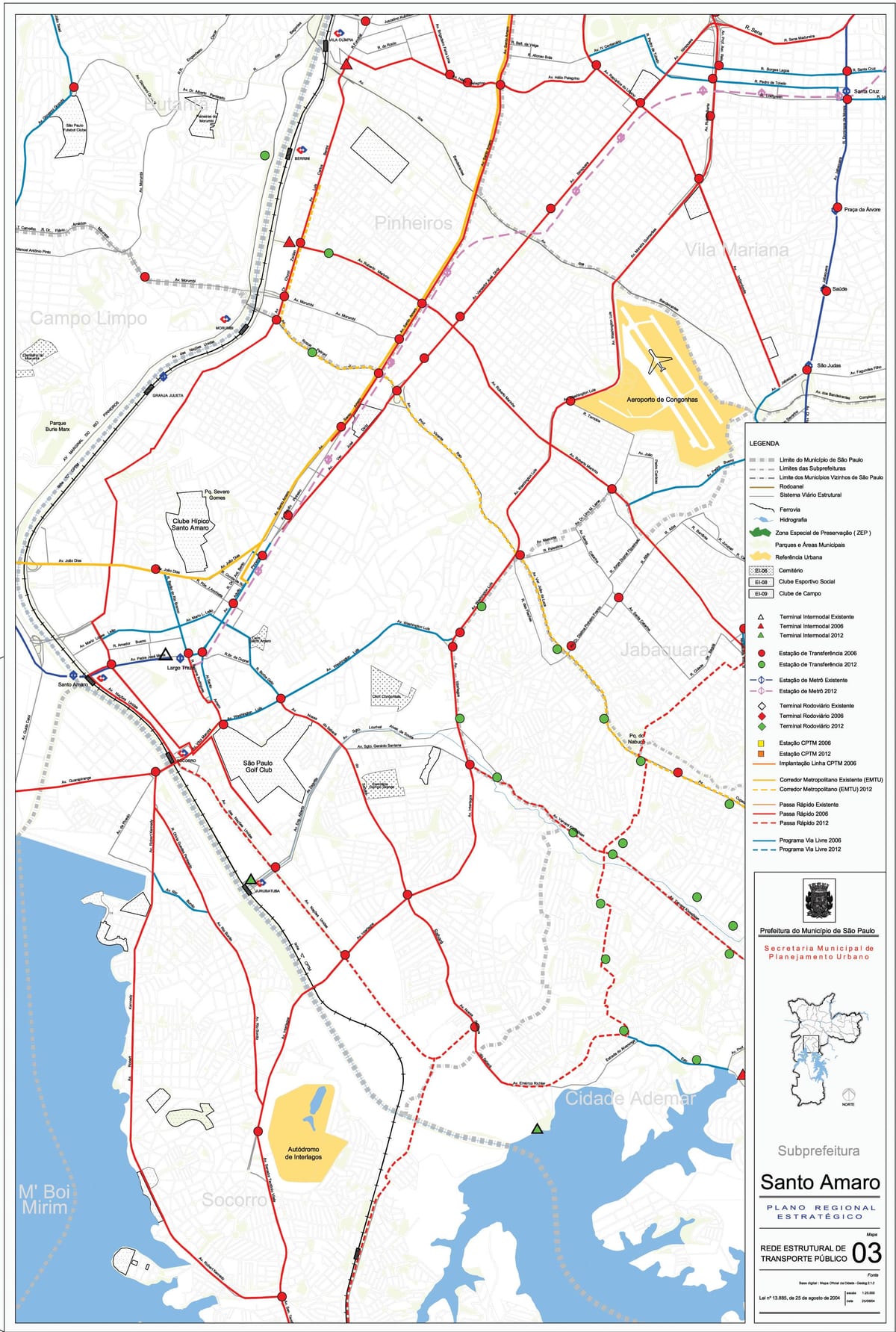 Térkép Santo Amaro São Paulo - tömegközlekedésben